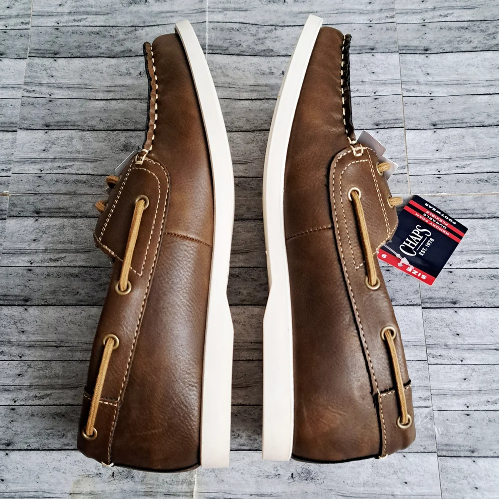 Chaps Men's Benny Boat Brown Loafer Shoes